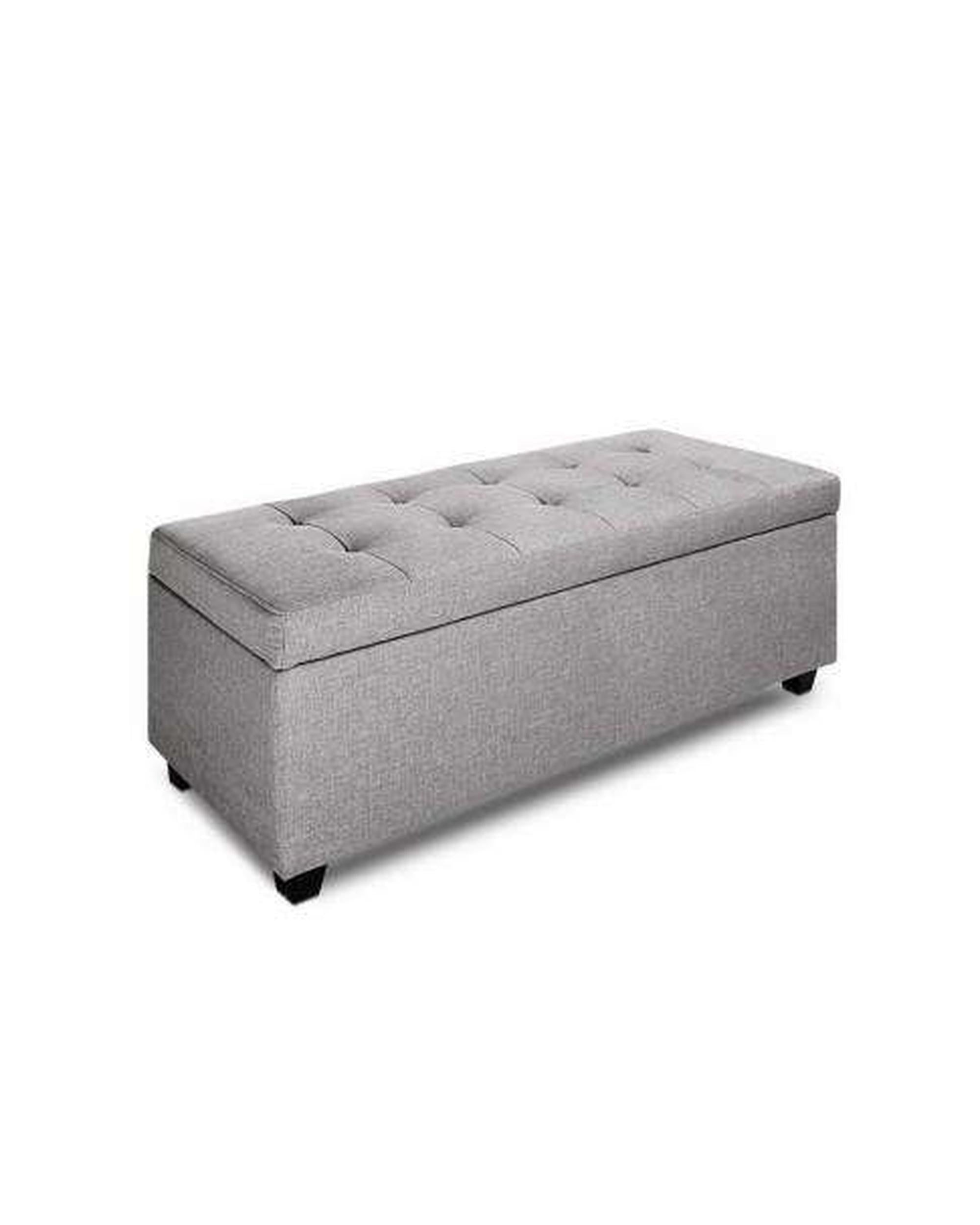 Large Fabric Storage Ottoman - Light Grey Artiss
