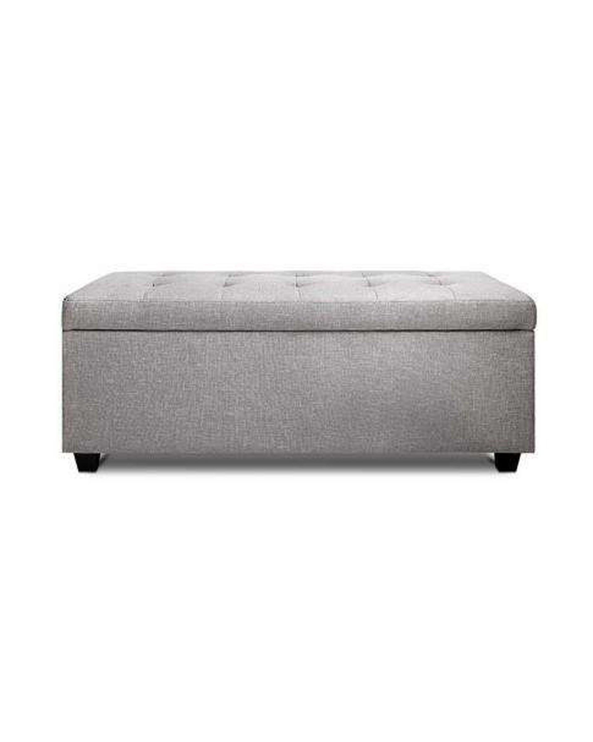 Large Fabric Storage Ottoman - Light Grey Artiss