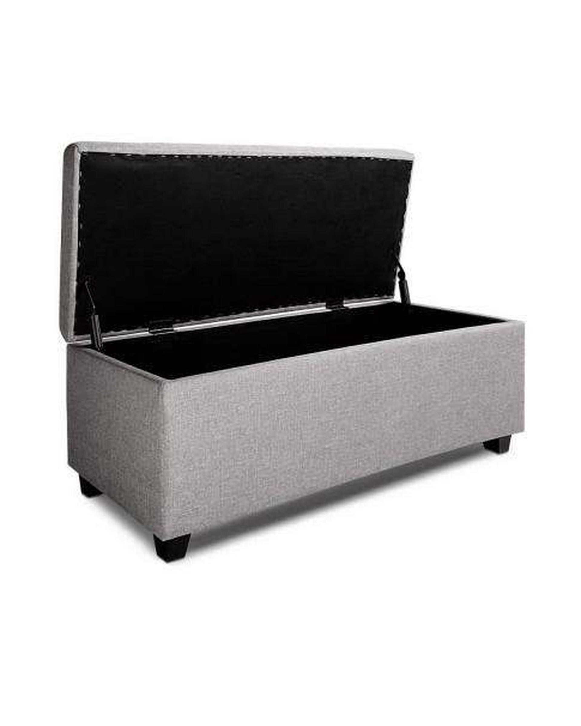 Large Fabric Storage Ottoman - Light Grey Artiss