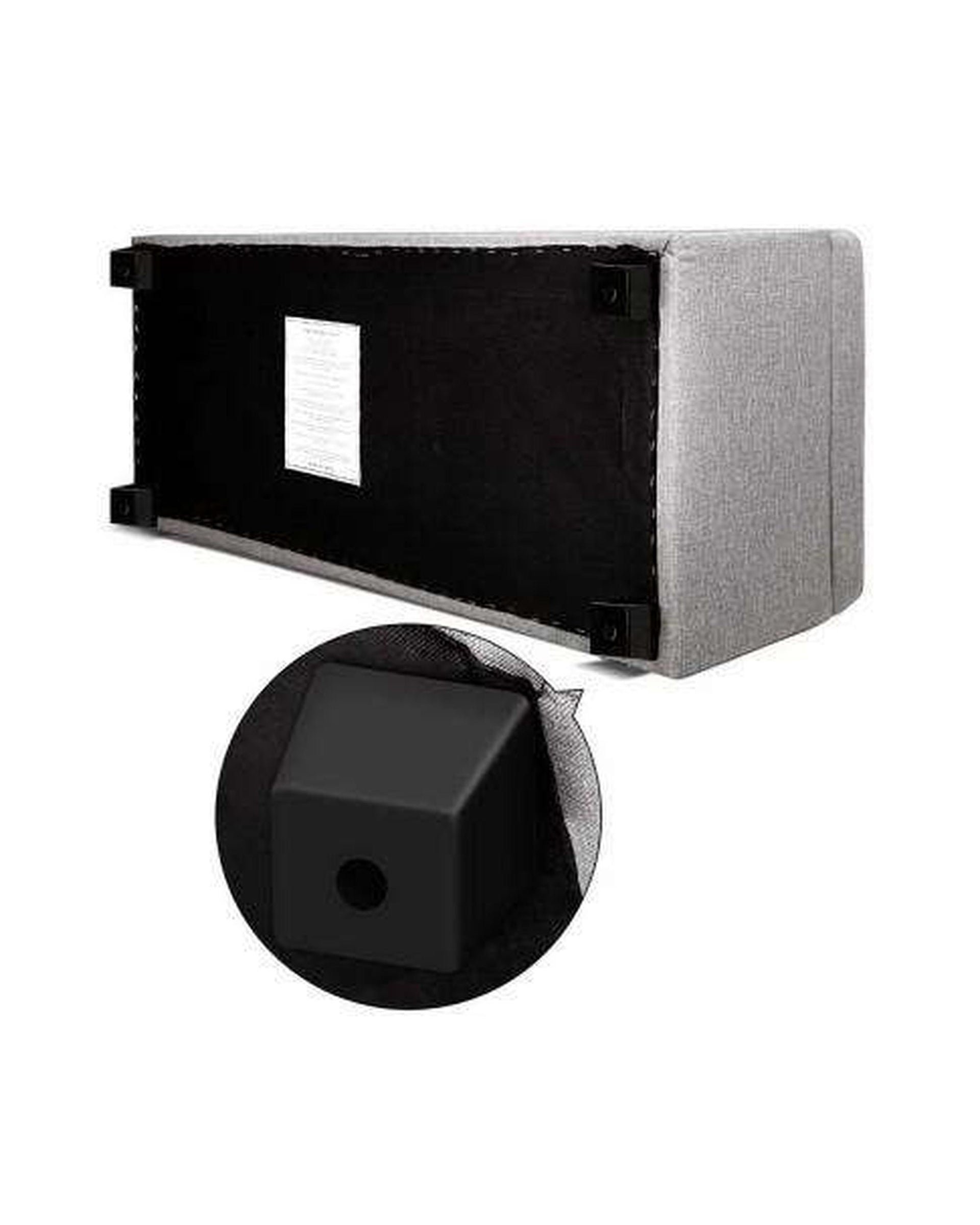 Large Fabric Storage Ottoman - Light Grey Artiss