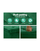 Storage Ottoman Blanket Box Velvet Footstool Rest Chest Couch Toy Green Artiss
