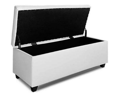 Large PU Leather Storage Ottoman - White Artiss