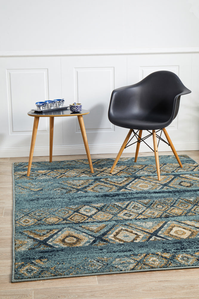Oxford Contrast Blue Rug Rug Culture