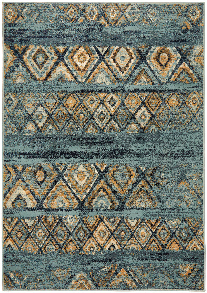 Oxford Contrast Blue Rug Rug Culture
