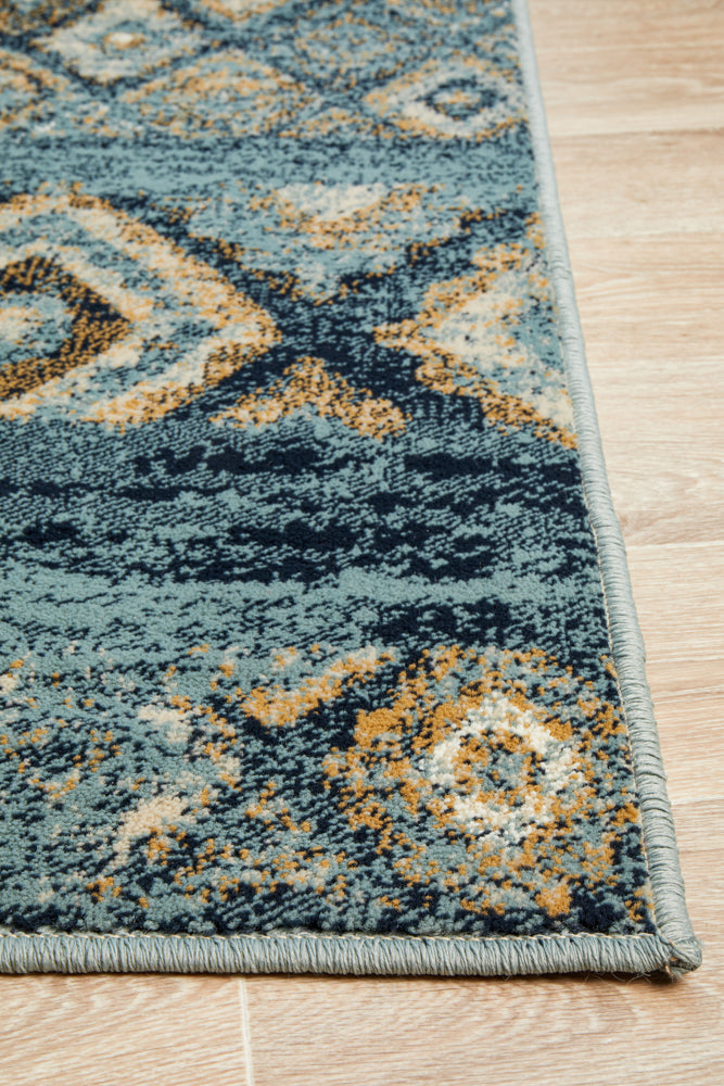 Oxford Contrast Blue Rug Rug Culture