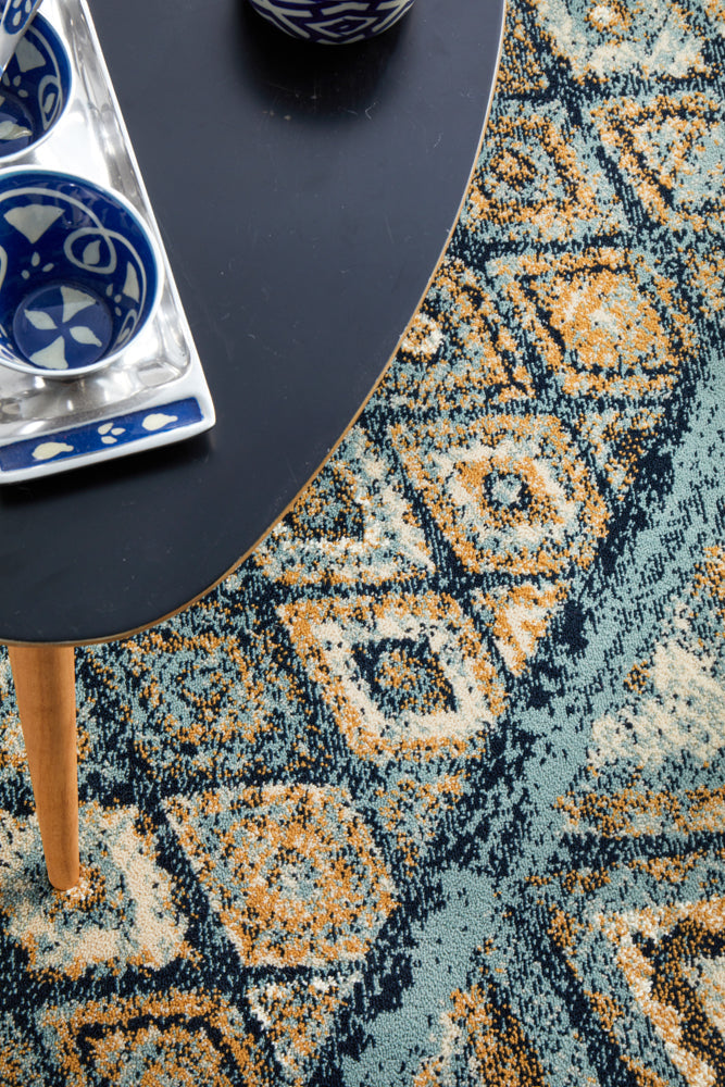 Oxford Contrast Blue Rug Rug Culture