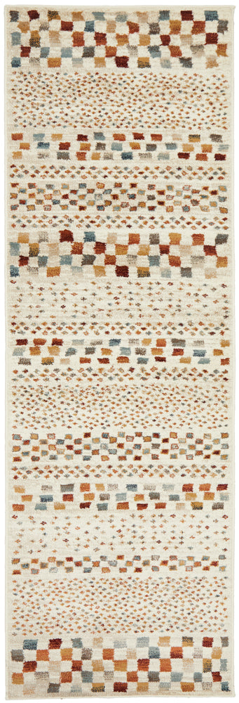 Oxford Squares Bone Runner Rug Rug Culture