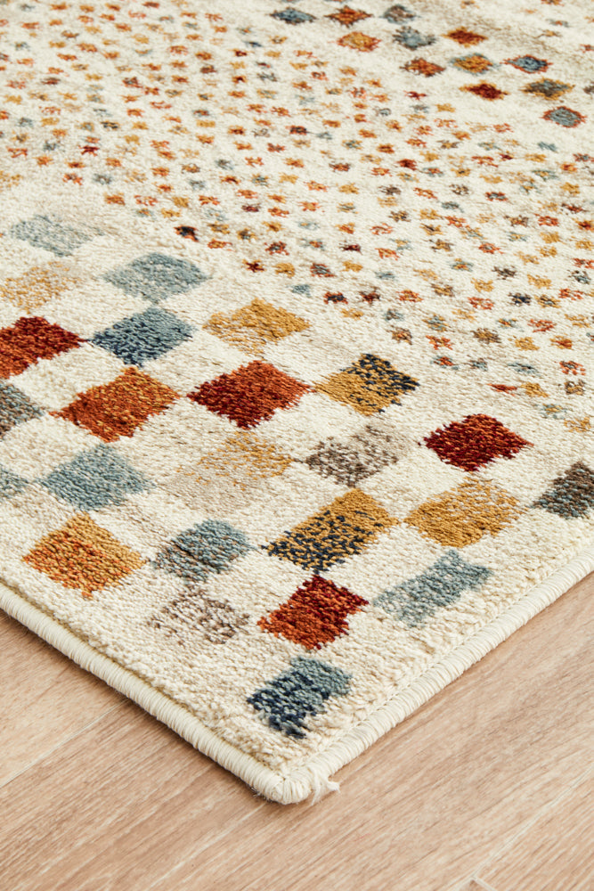 Oxford Squares Bone Runner Rug Rug Culture