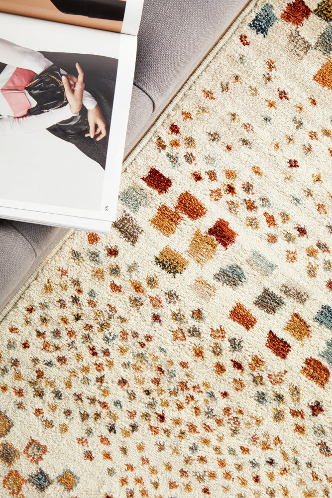 Oxford Squares Bone Runner Rug Rug Culture