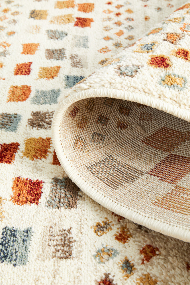 Oxford Squares Bone Runner Rug Rug Culture