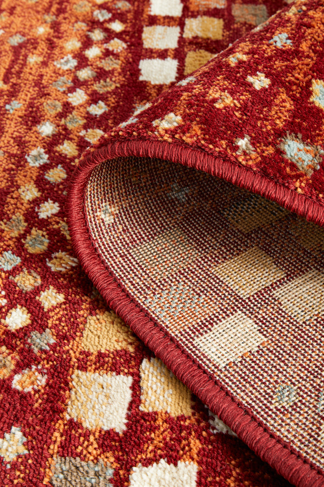 Oxford Squares Rust Runner Rug Rug Culture