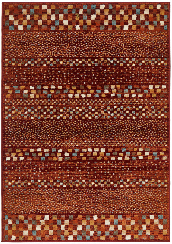Oxford Squares Rust Rug Rug Culture