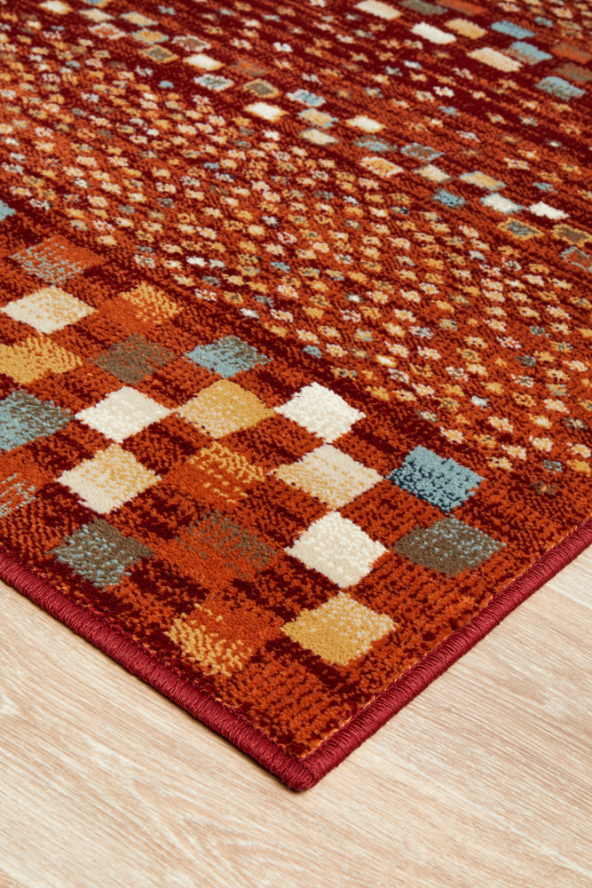 Oxford Squares Rust Rug Rug Culture