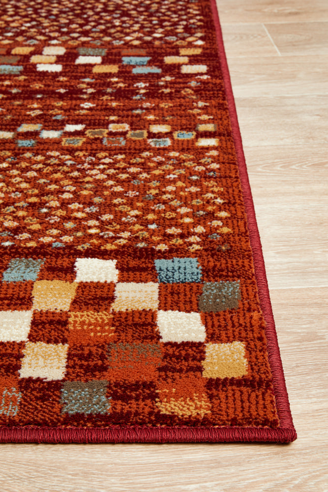 Oxford Squares Rust Rug Rug Culture