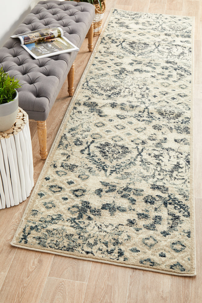 Oxford Illusion Blue Runner Rug Rug Culture