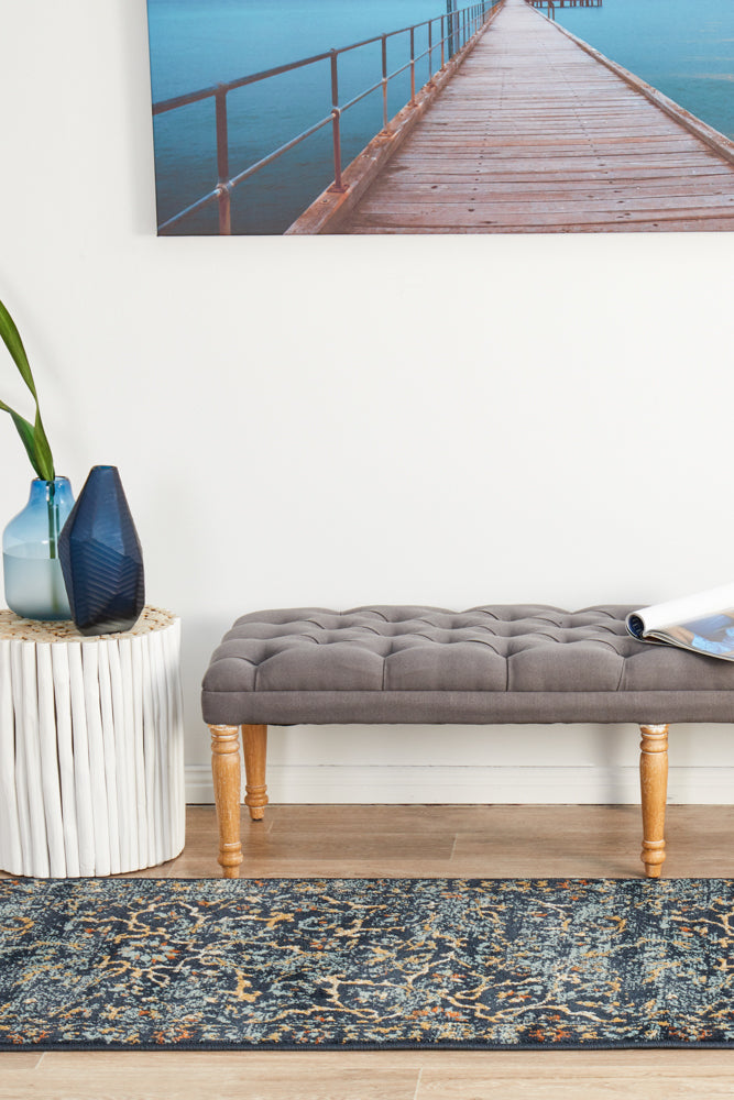 Oxford Stem Navy Runner Rug Rug Culture