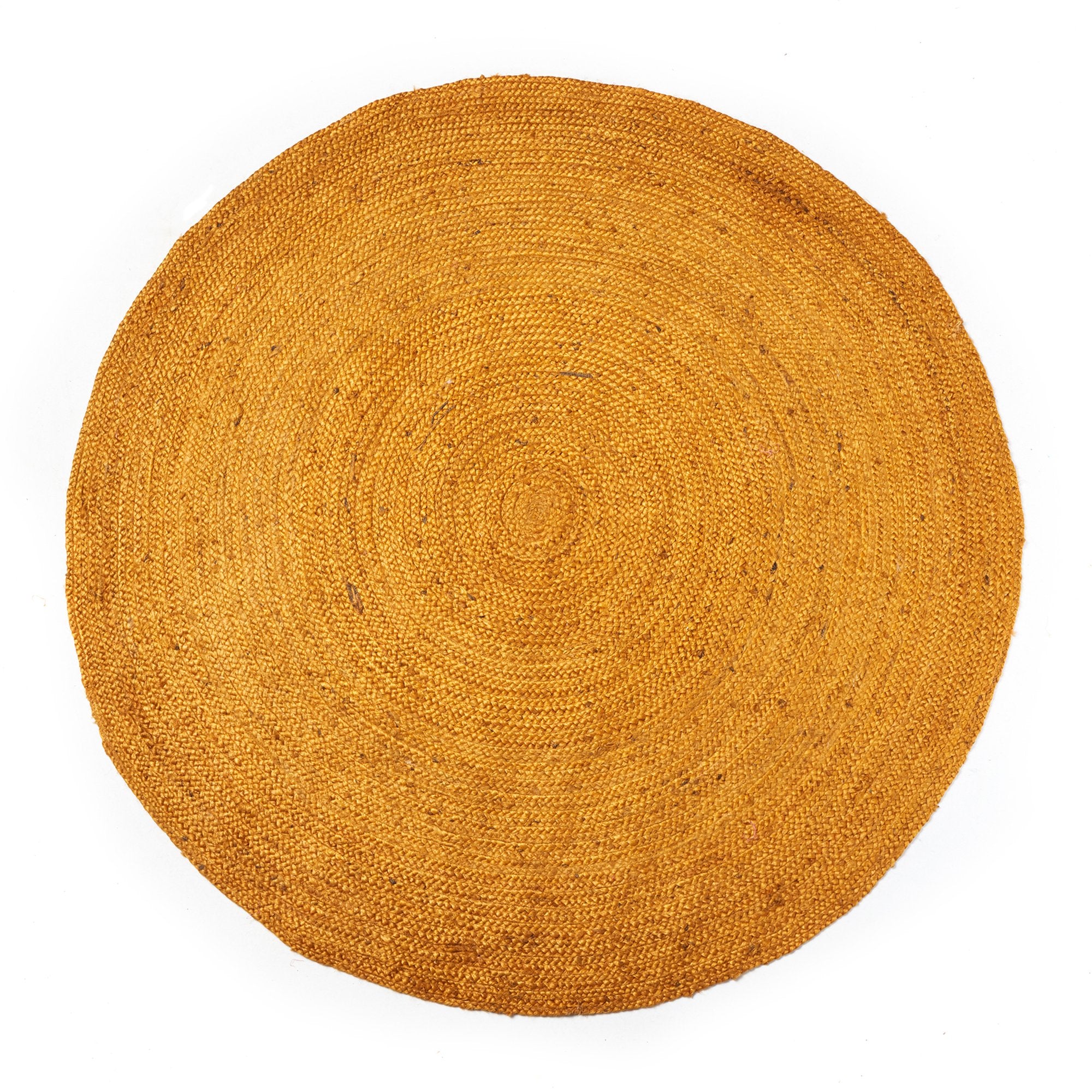 Vintage Design Benton Ochre Round Jute Rug Vintage Design