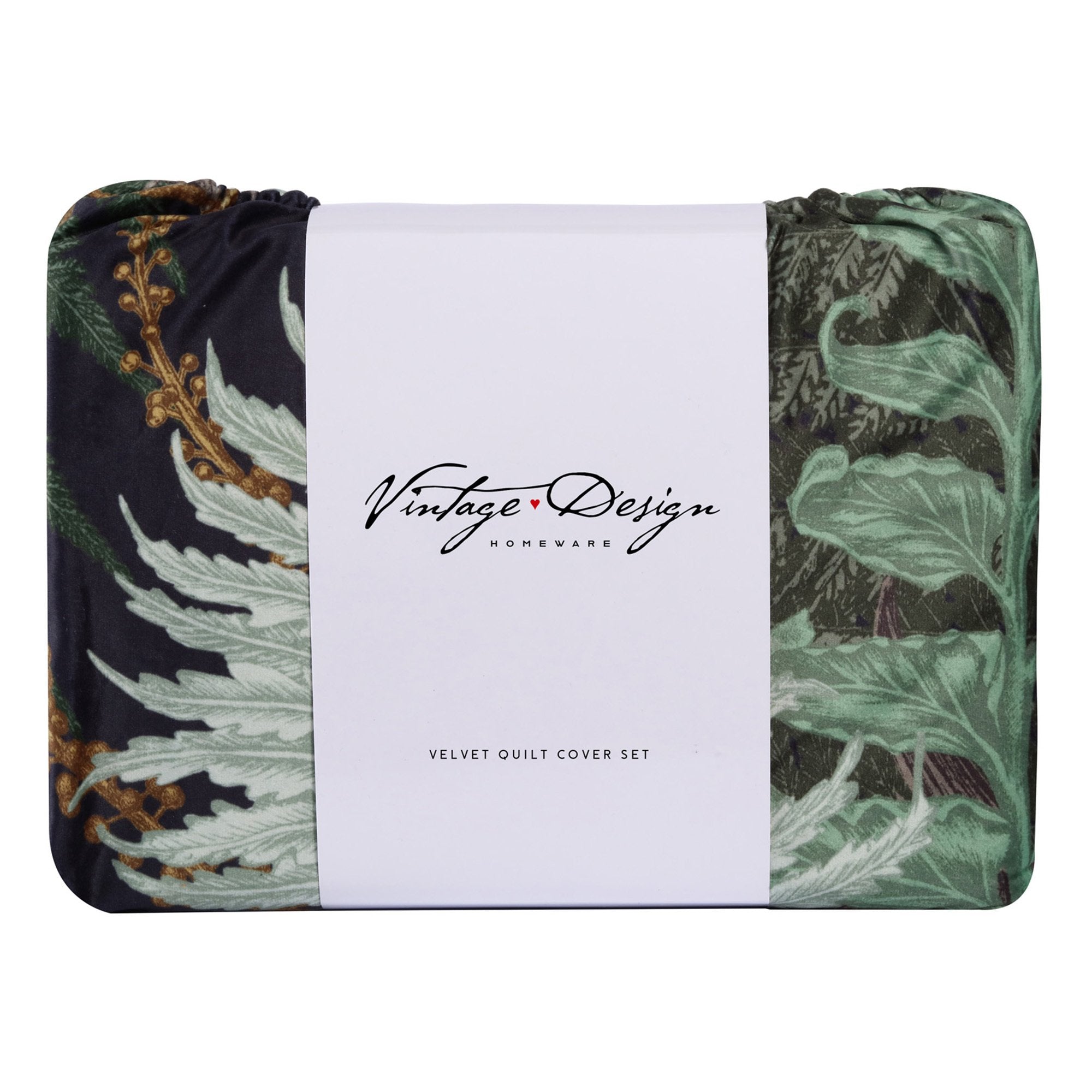 Vintage Design Olinda Velvet Quilt Cover Set Vintage Design