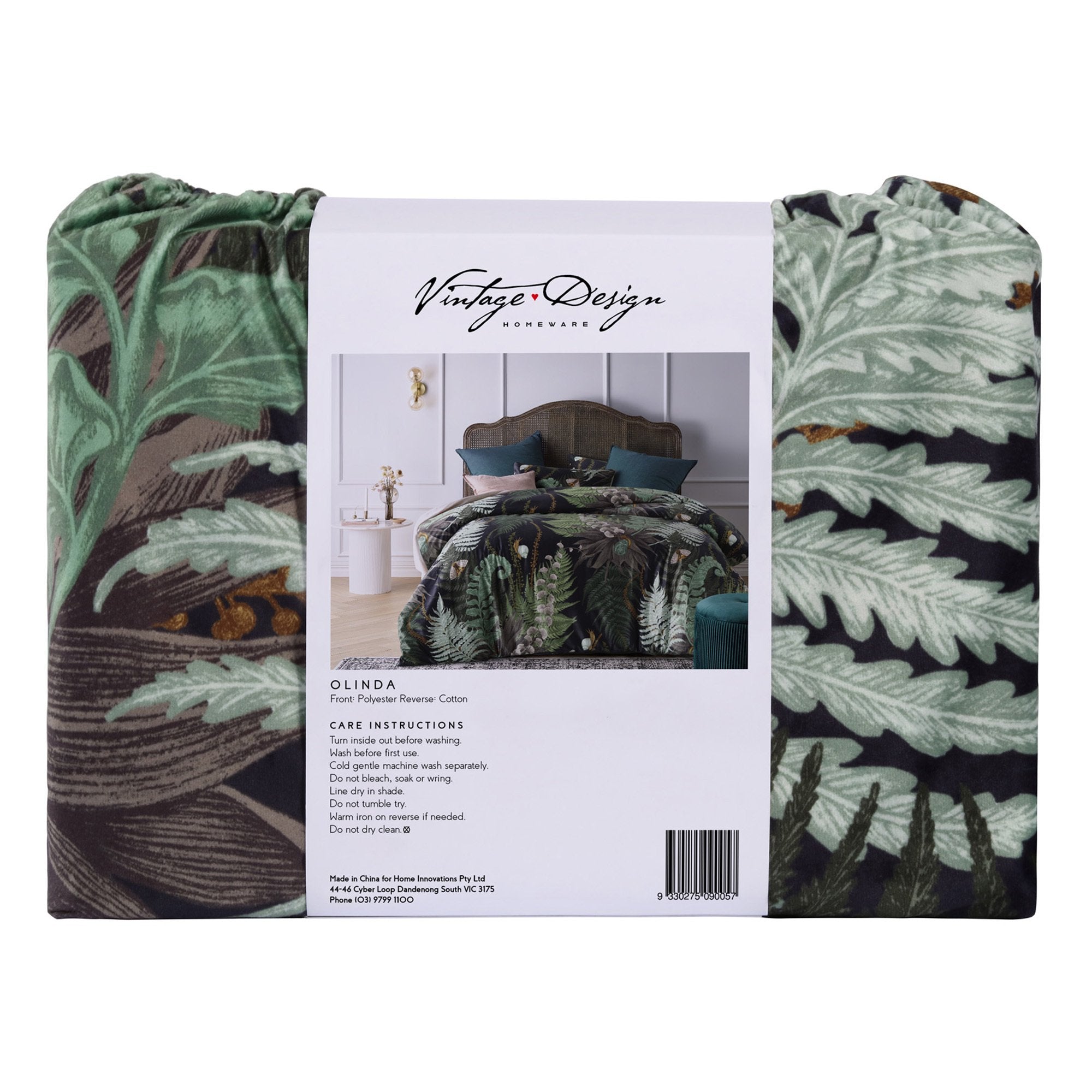 Vintage Design Olinda Velvet Quilt Cover Set Vintage Design