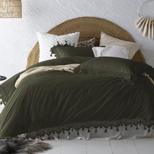 Vintage Design Olive Gypsy 180TC Cotton Quilt Cover Set Vintage Design