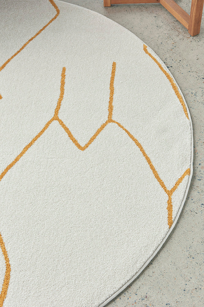 Paradise Ivy Gold Round RUG CULTURE