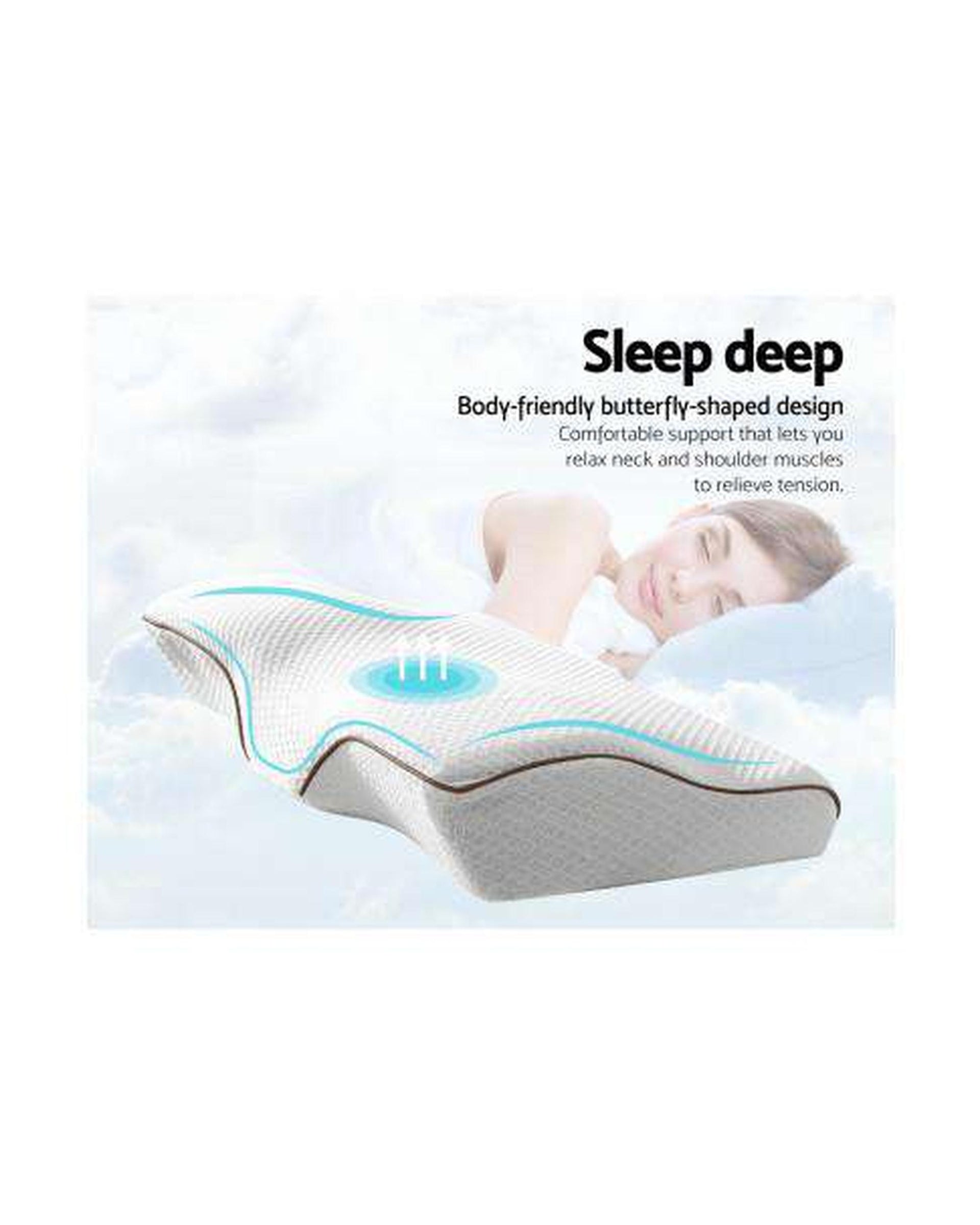 Memory Foam Pillow Neck Pillows Contour Rebound Pain Relief Support Giselle