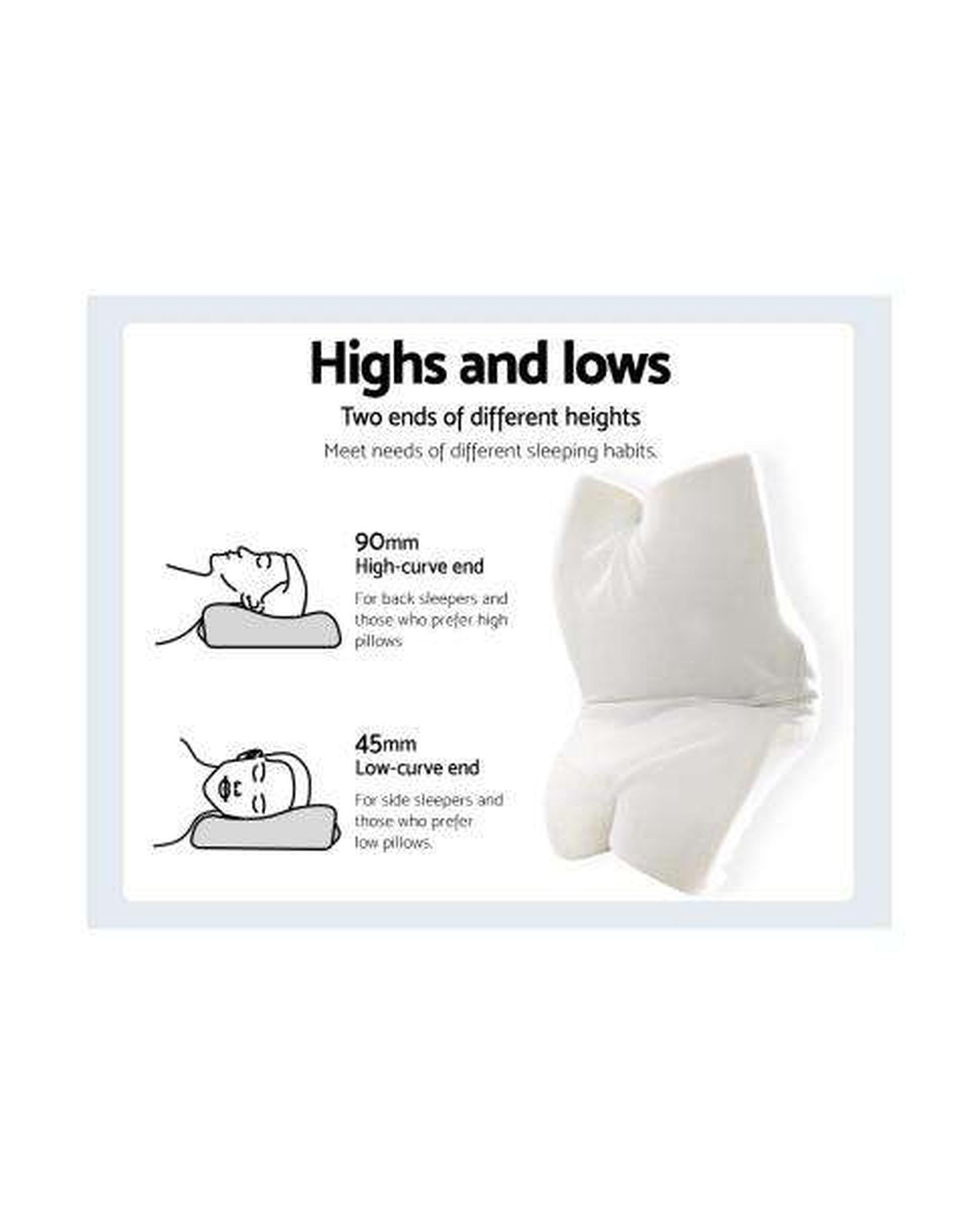 Memory Foam Pillow Neck Pillows Contour Rebound Pain Relief Support Giselle