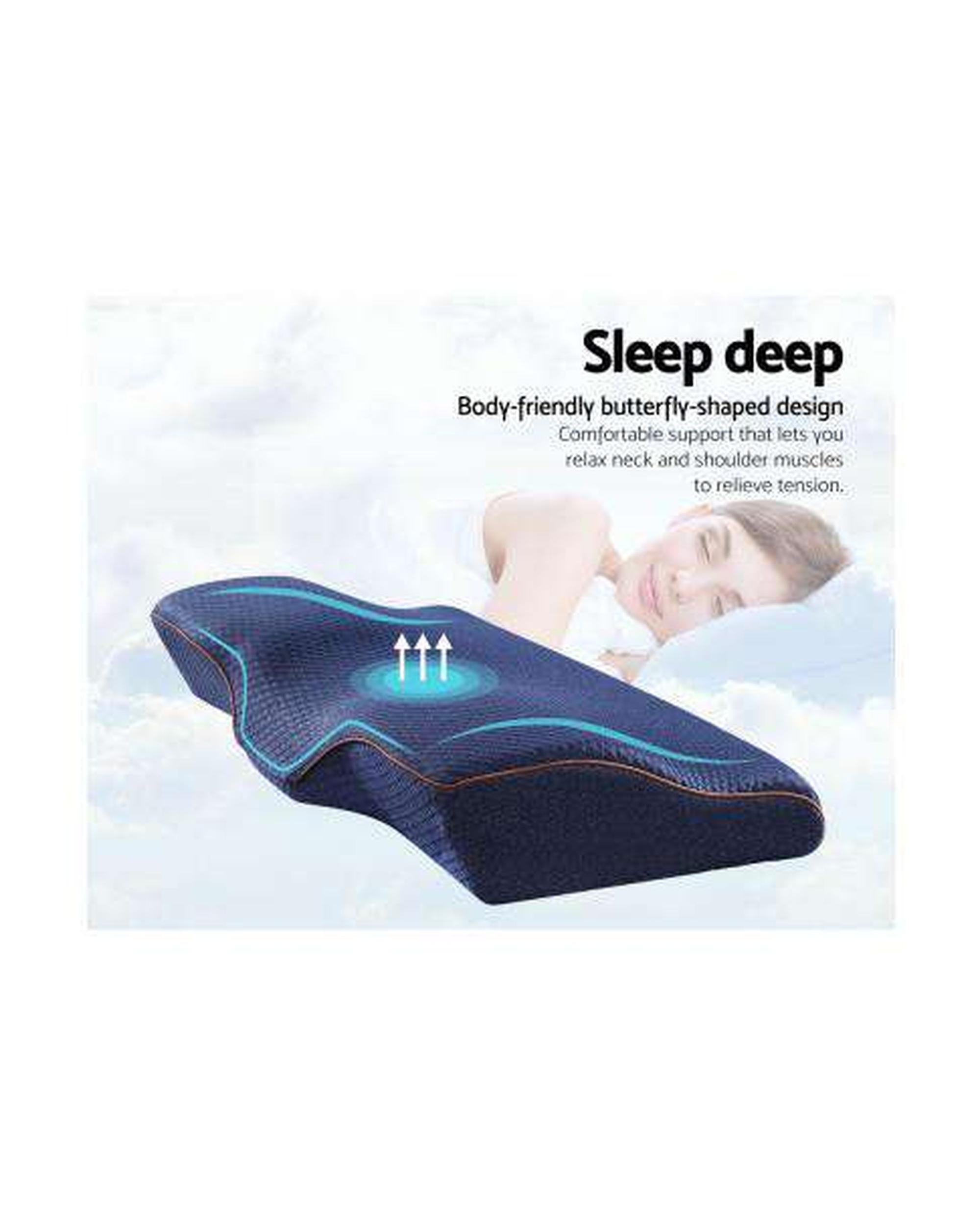 Memory Foam Pillow Neck Pillows Contour Rebound Pain Relief Support Giselle