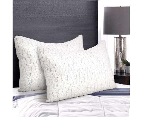 Set of 2 Rayon King Memory Foam Pillow Giselle