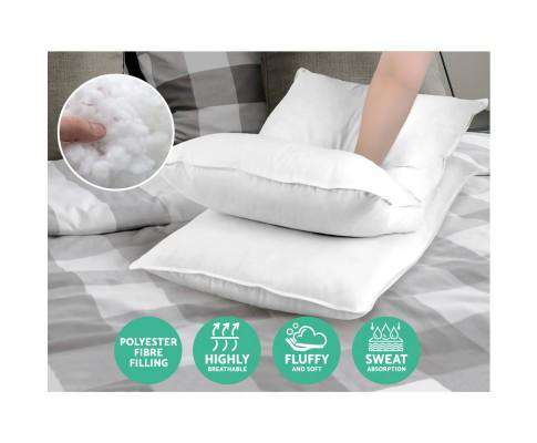 Set of 4 Medium & Firm Cotton Pillows Giselle
