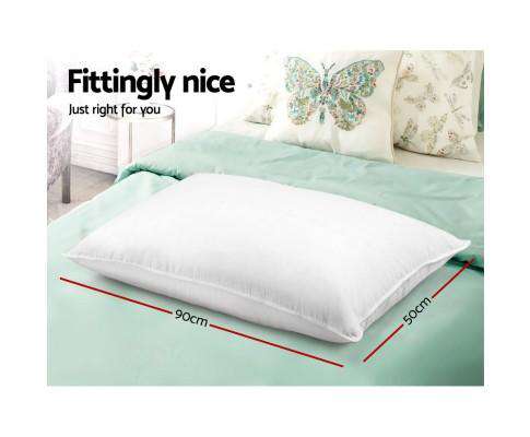 King Size 4 Pack Bed Pillow Medium 2 Firm & 2 Microfibre Fiiling Giselle