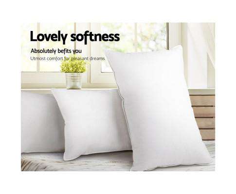 King Size 4 Pack Bed Pillow Medium 2 Firm & 2 Microfibre Fiiling Giselle