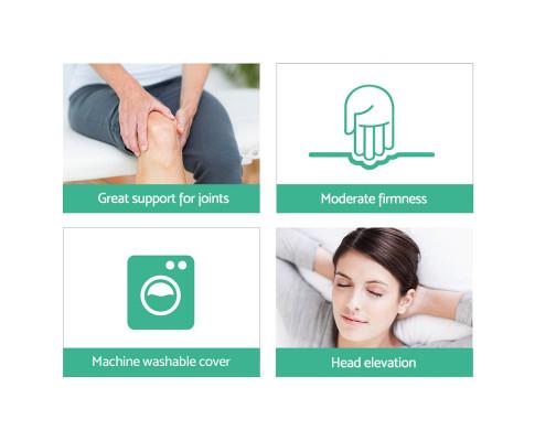 2X Memory Foam Wedge Pillow Neck Back Support with Cover Waterproof Bamboo Giselle