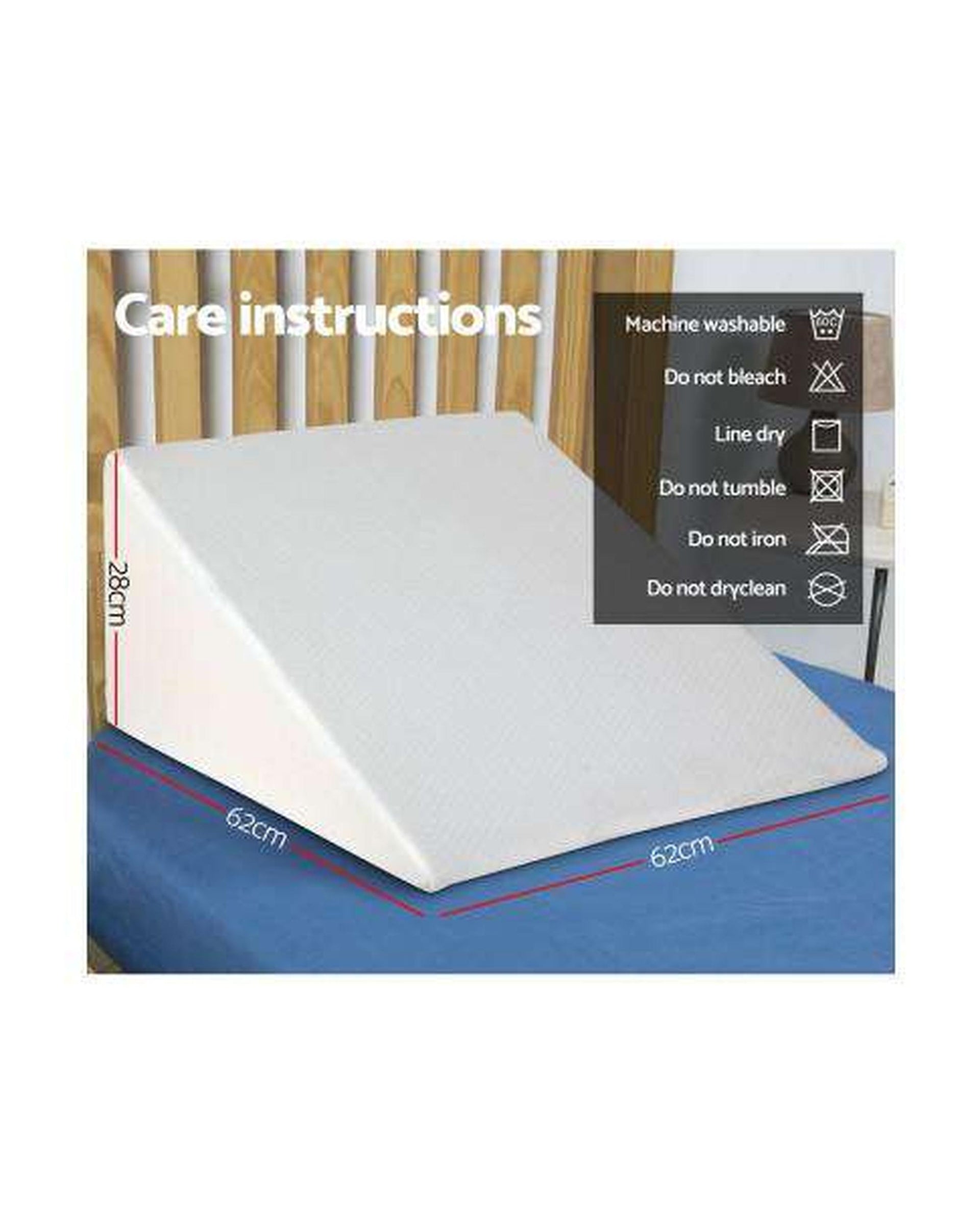 Foam Wedge Back Support Pillow - Beige Giselle