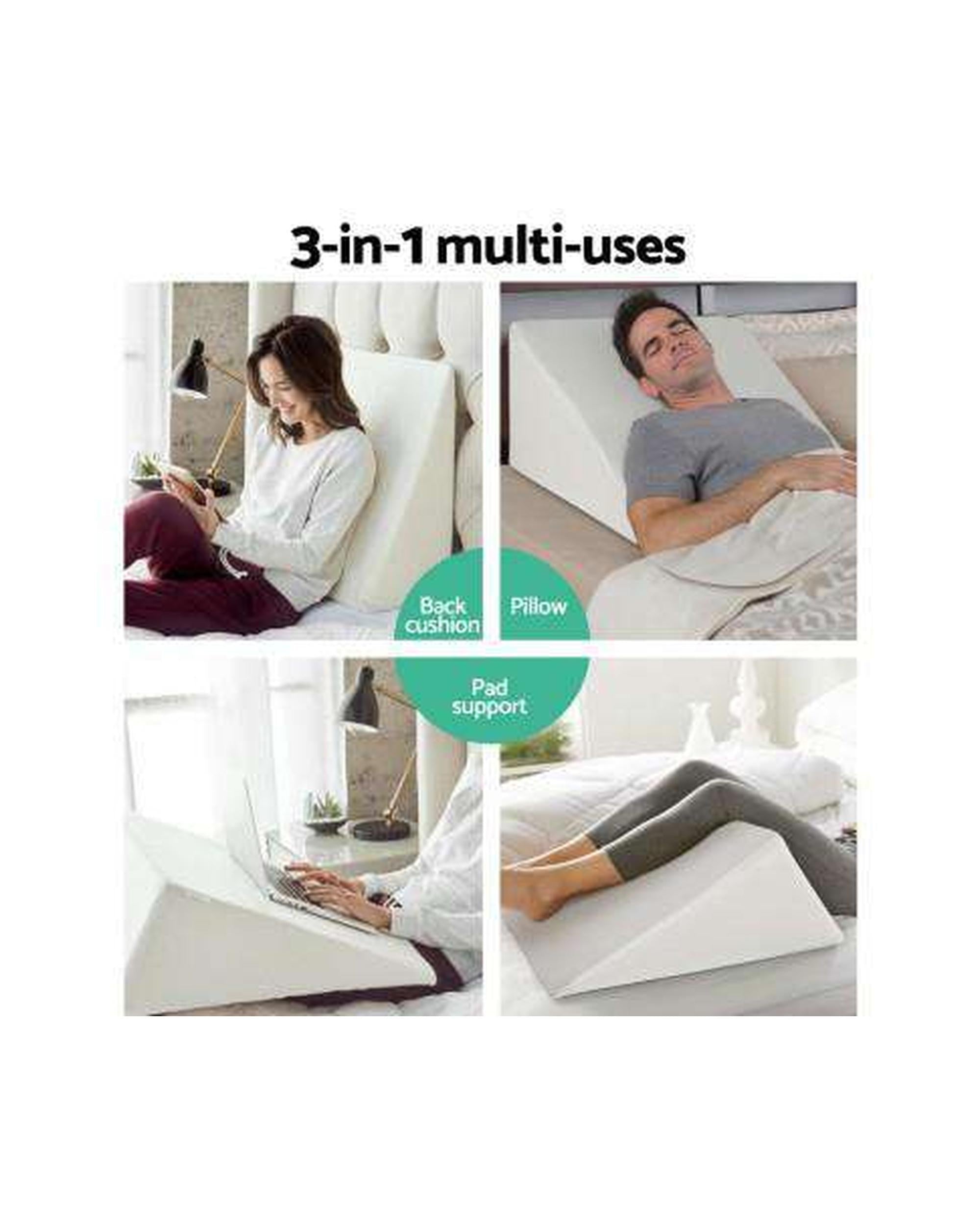 Foam Wedge Back Support Pillow - Beige Giselle