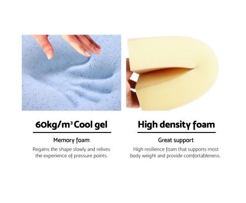 2X Memory Foam Wedge Pillow Neck Back Support with Cover Waterproof White Blue Giselle