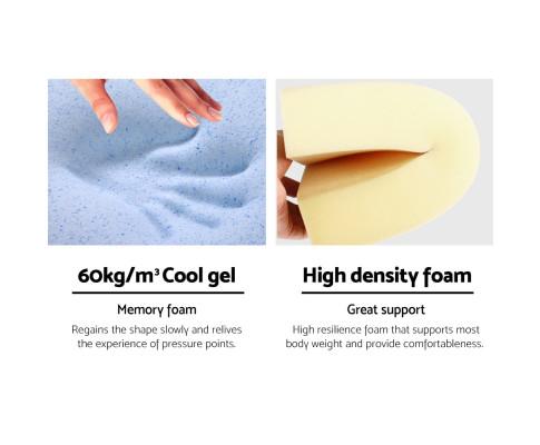 2X Memory Foam Wedge Pillow Neck Back Support with Cover Waterproof Blue Giselle