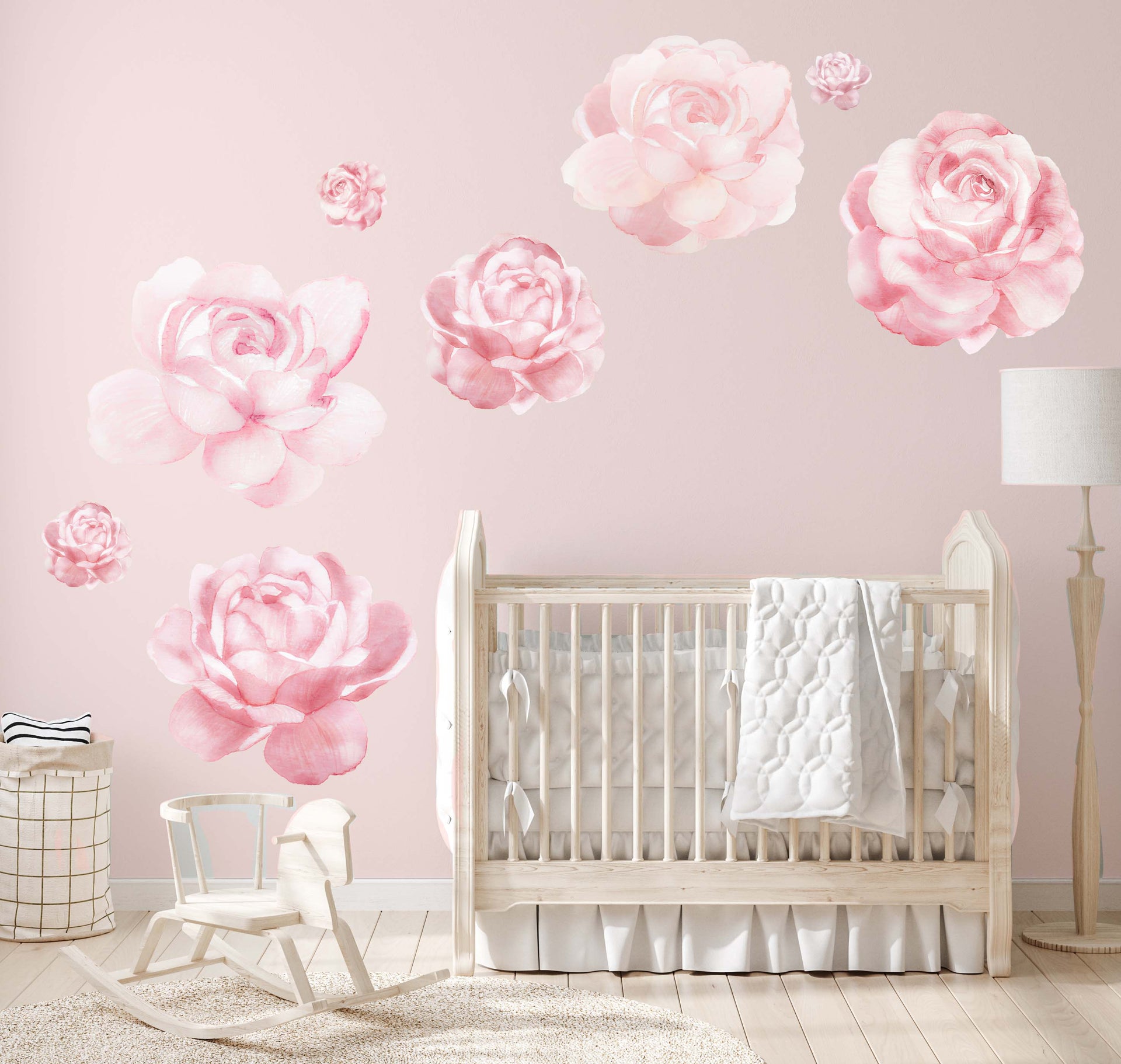 Pastel Rose Wall Decals Polka Art Prints