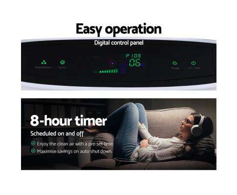 Home HEPA Ultimate Air Purifier - Remote Timer - ALLERGEN REMOVER Devanti