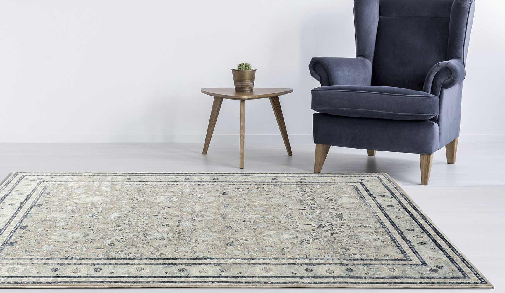 Providence Esquire Rim Traditional Beige Rug Rug Culture