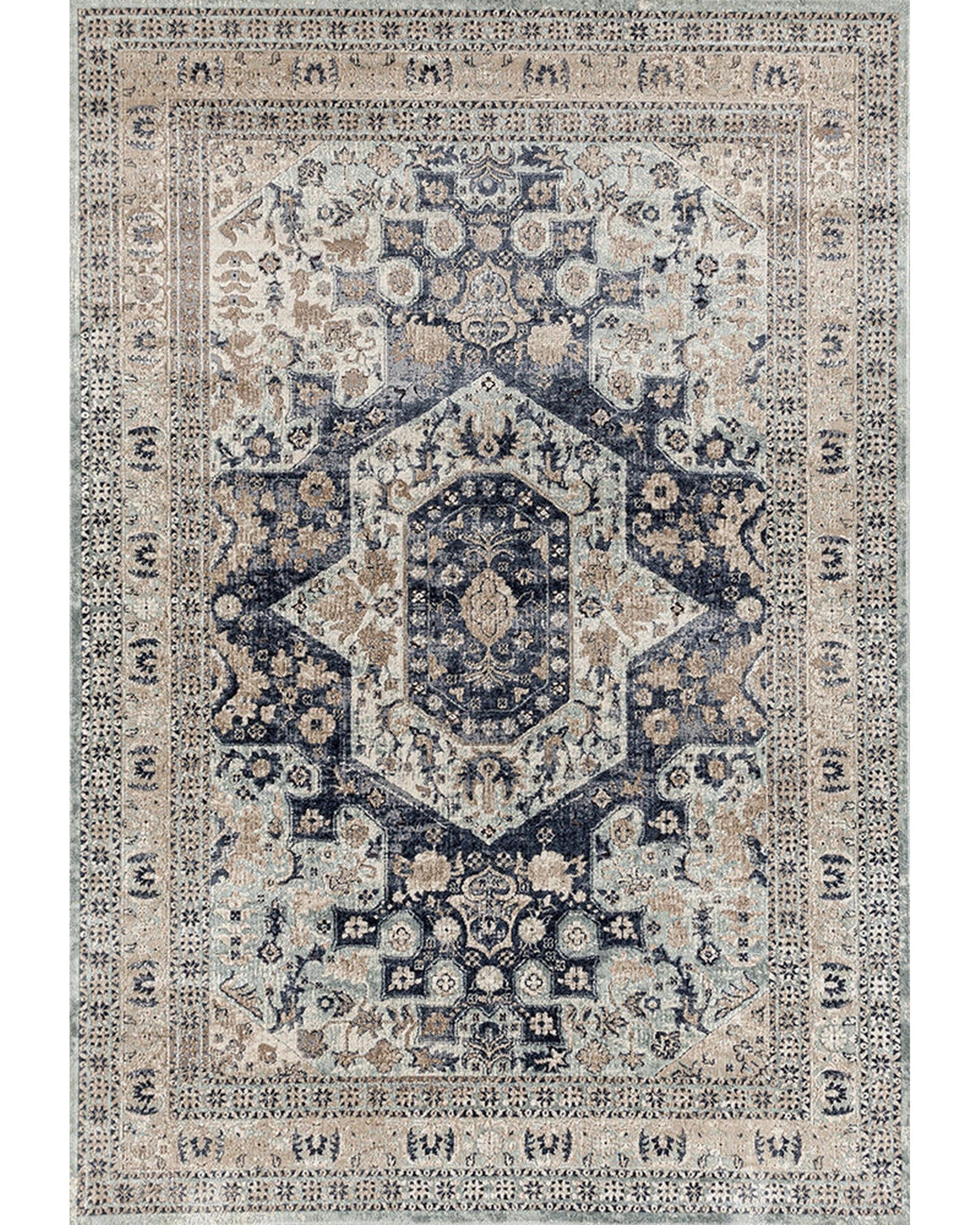 Providence Esquire Brushed Traditional Blue Rug Rug Culture