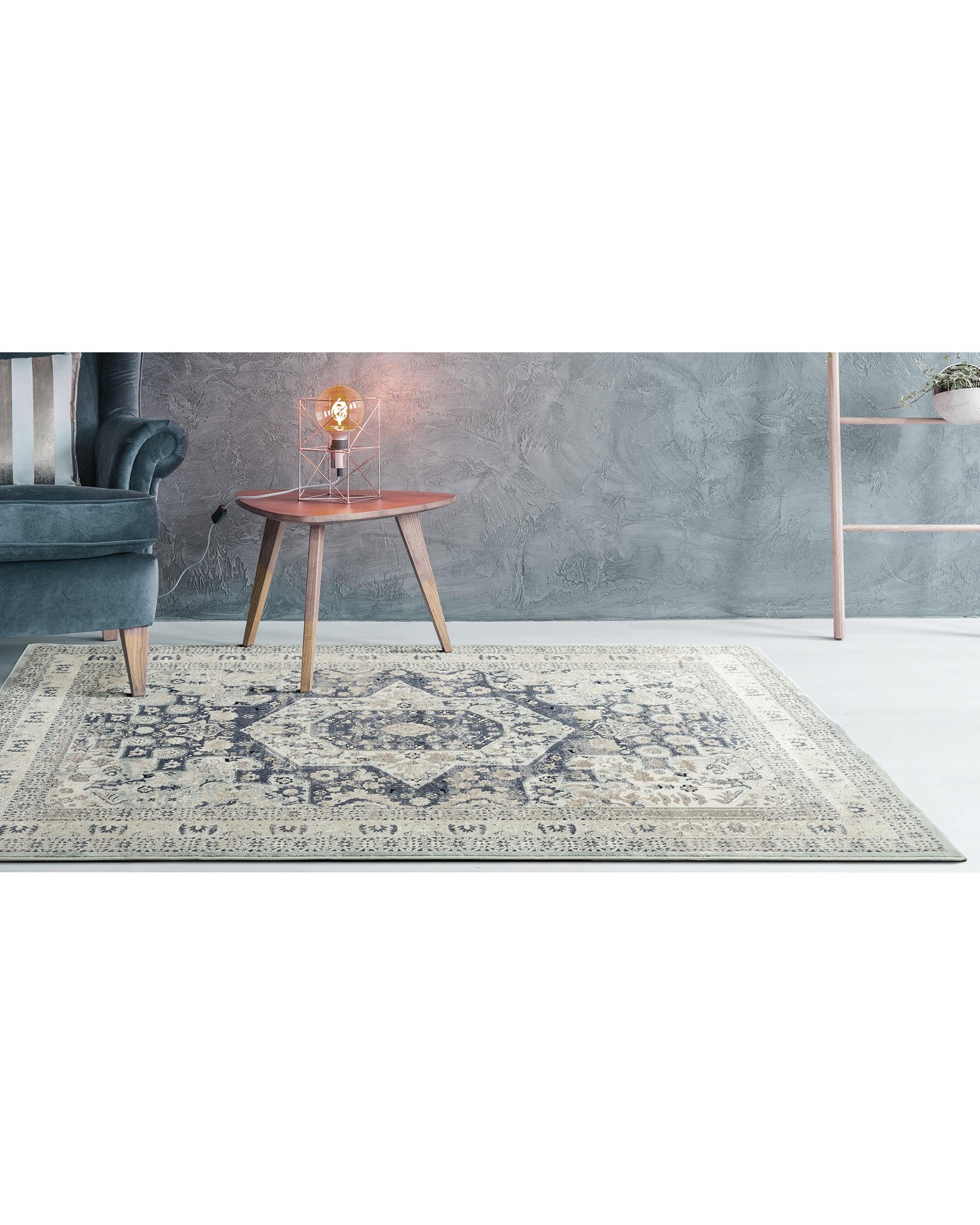 Providence Esquire Brushed Traditional Blue Rug Rug Culture