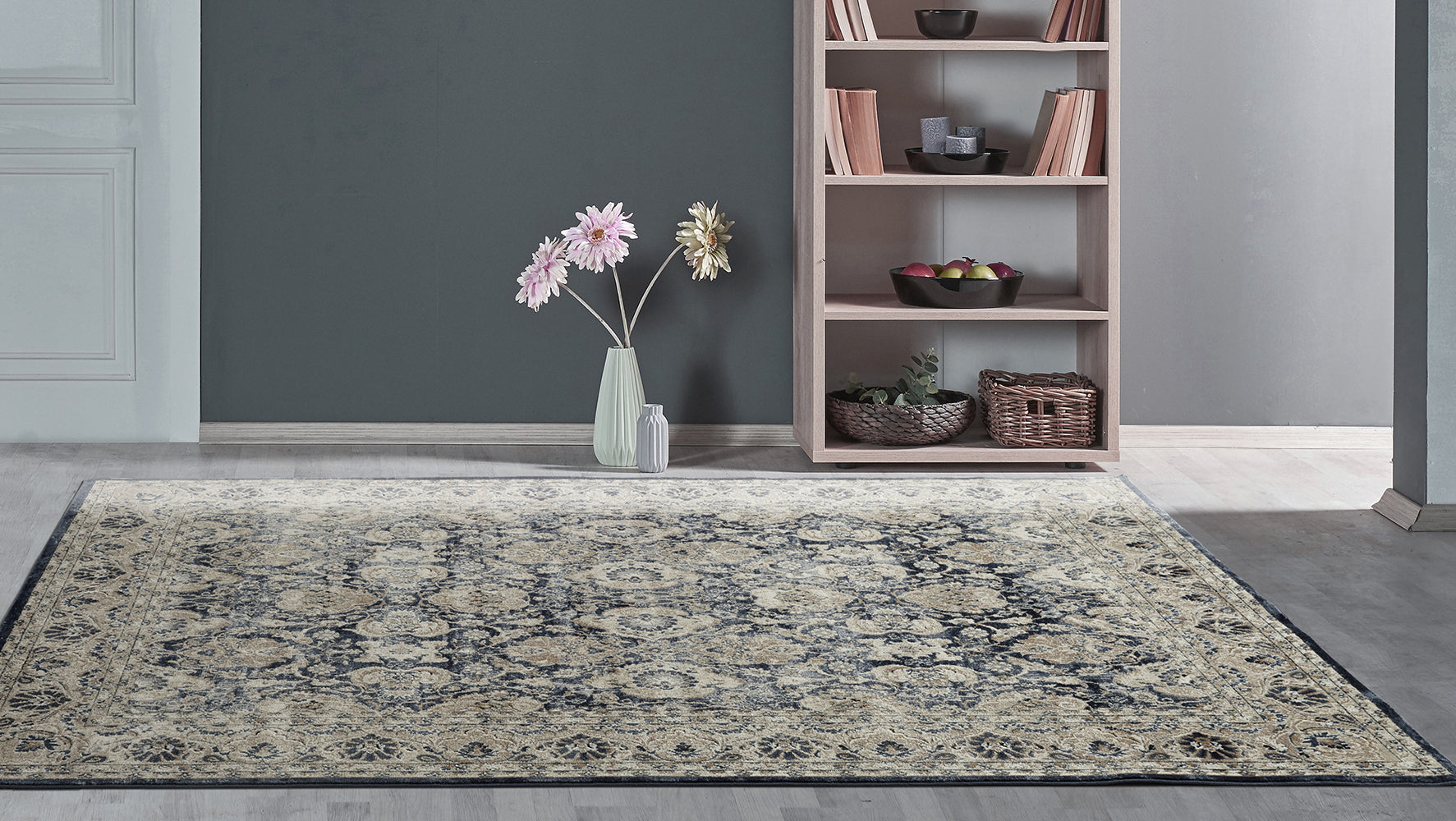 Providence Esquire Balance Traditional Blue Rug Rug Culture