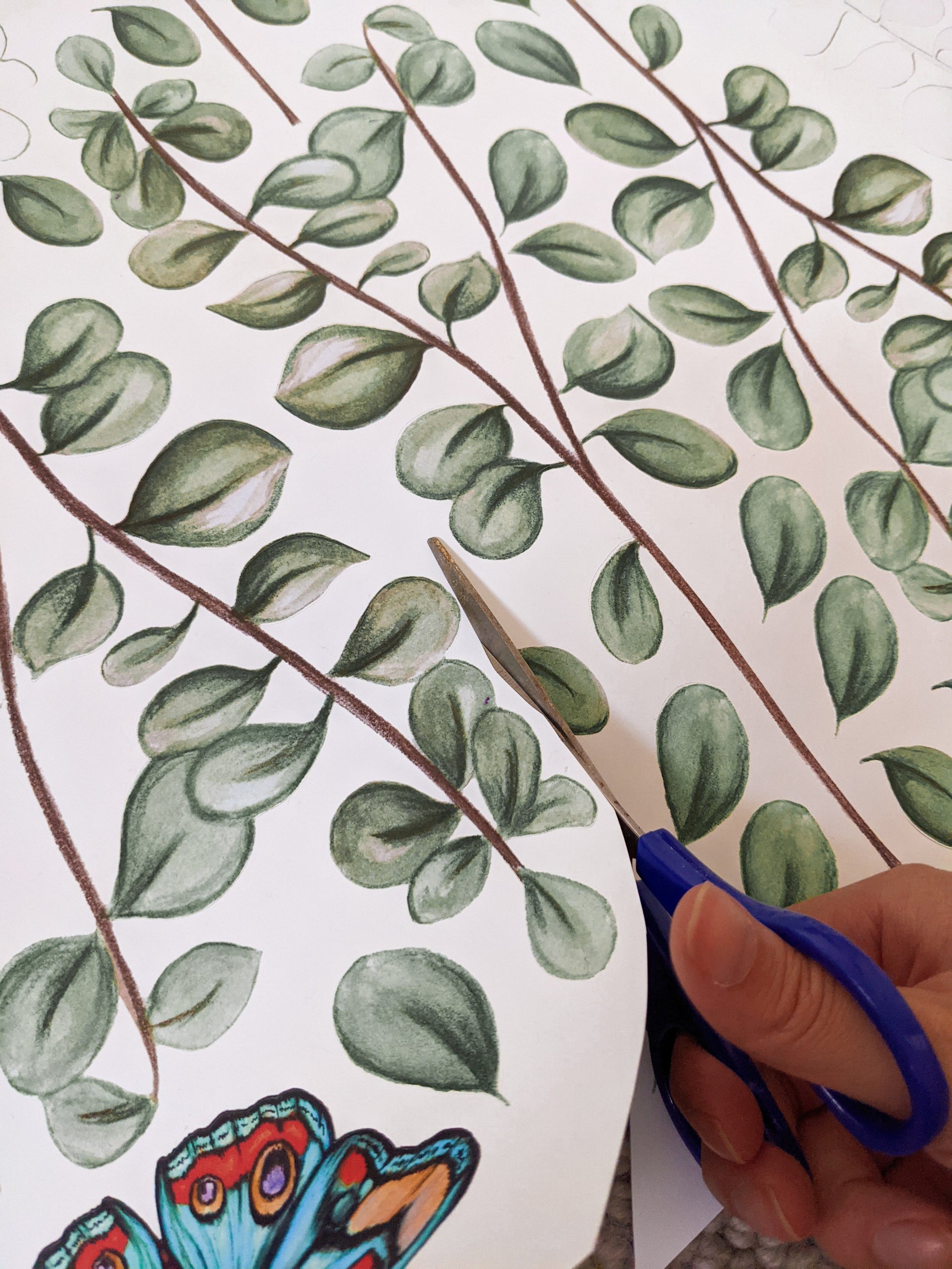 Green Eucalyptus Polka Art Prints