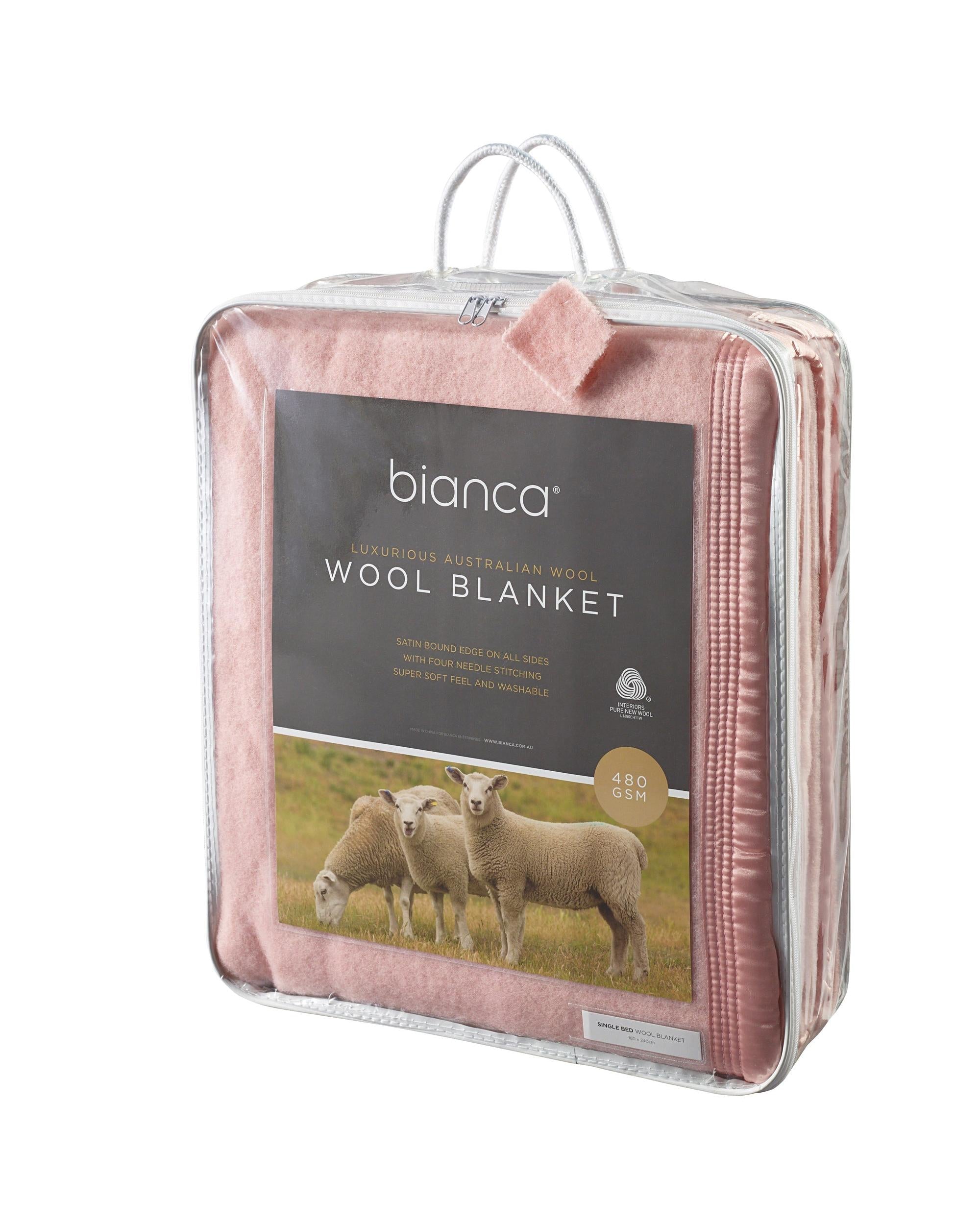 Bianca Australian Wool Blanket - Dusty Pink Bianca Bedding