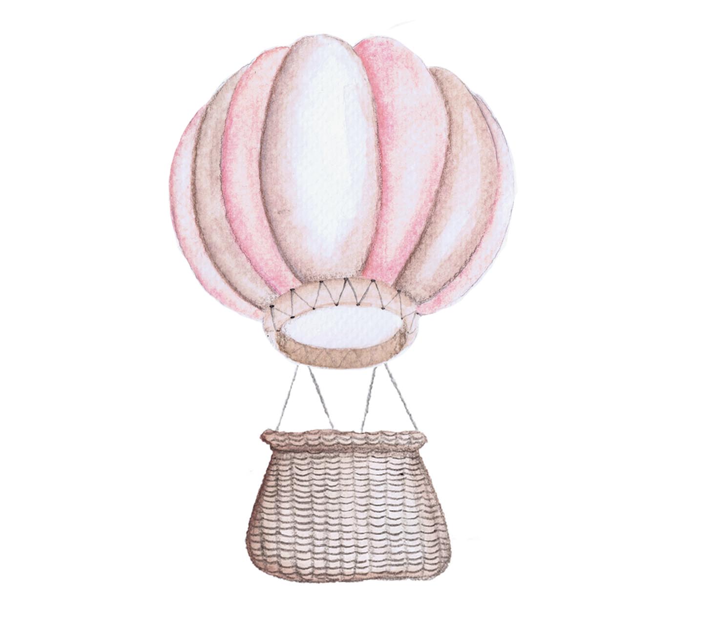Pastel Hot Air Balloons Polka Art Prints
