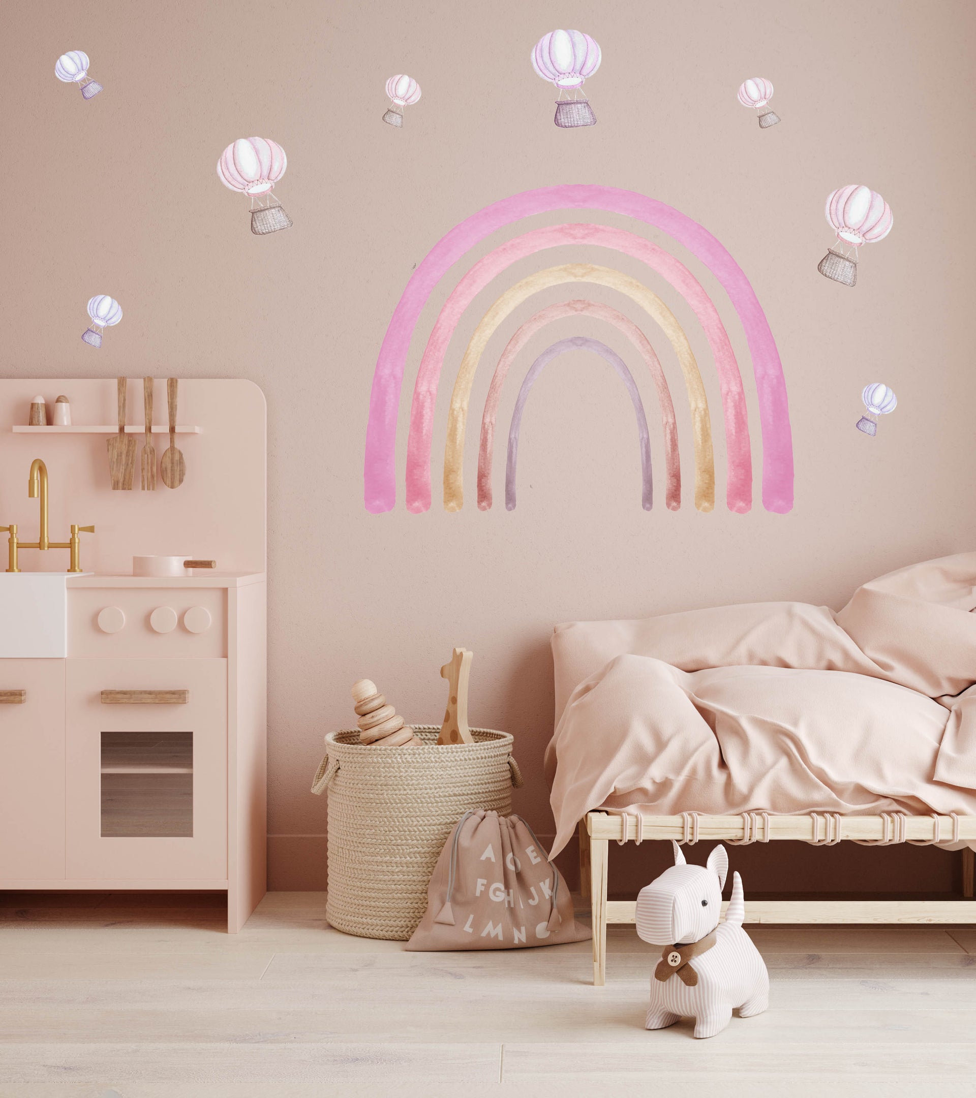 Large Rainbow Wall Decals Polka Art Prints
