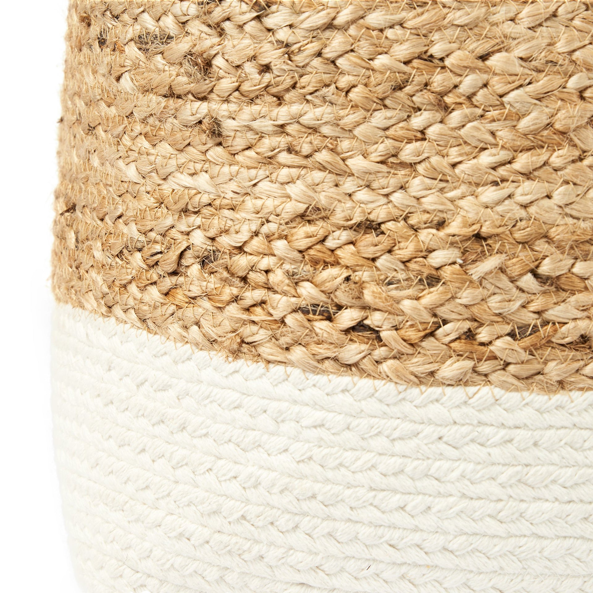Vintage Design Preston Jute Pouffe - White/Natural Vintage Design