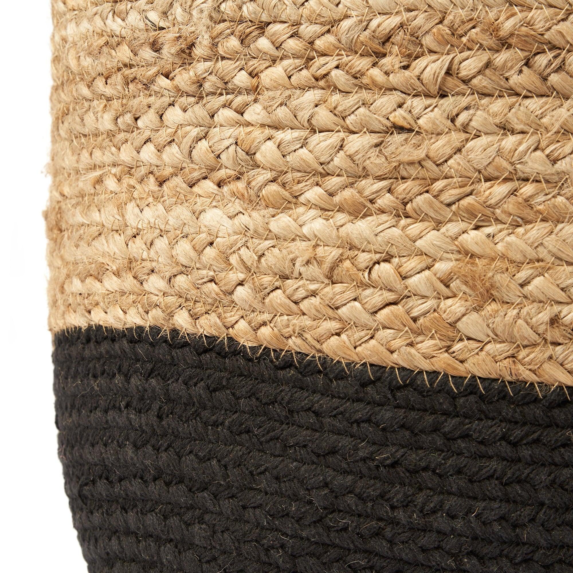 Vintage Design Preston Jute Pouffe - Black/Natural Vintage Design