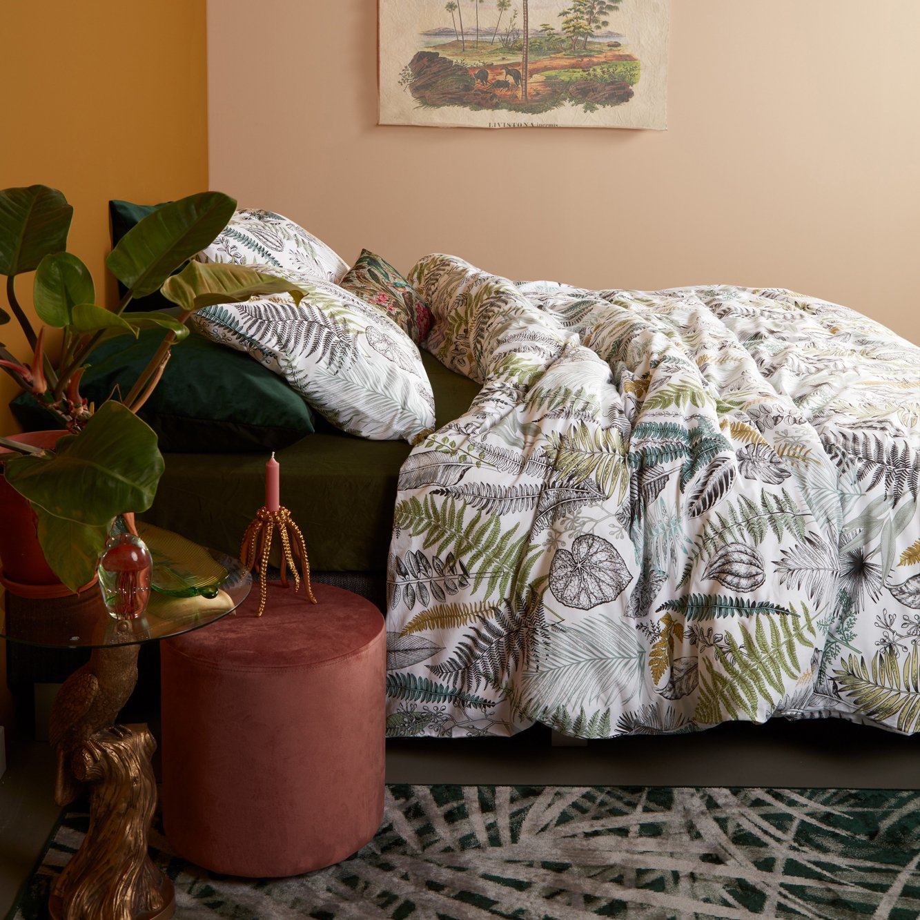 Bedding House Primeval Green Cotton Quilt Cover Set Bedding House